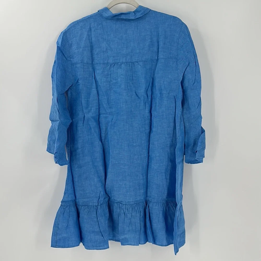Lilly Pulitzer Women's Linley Collared Coverup in Beckon Blue x Sea Salt Size M - Picture 3 of 10